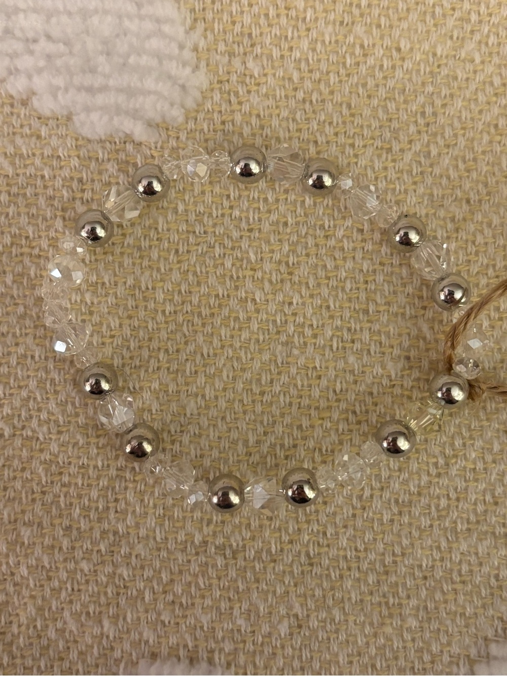 Silver and Clear Sparkly Beaded Bracelet